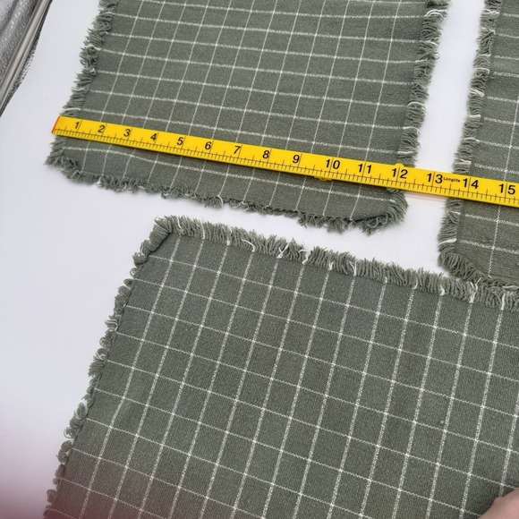 Vintage 90s Placemats Lot Of 10 Southwestern Monstera Plaid Cotton Table - Picture 13 of 16